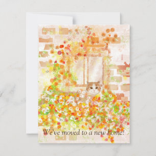 De Correspondance Chat dans une boîte à fleurs Nouvelle carte Faire-