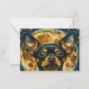 De Correspondance Chien chihuahua noir Carte pour notes
