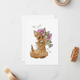 De Correspondance Chien écossais mignon, Chien écossais, Carte Scott