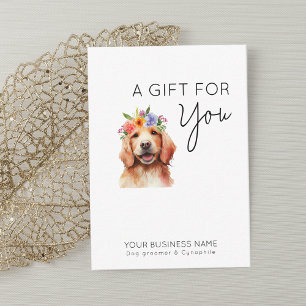 De Correspondance Chiens adorables fleur aquarelle toilettage carte