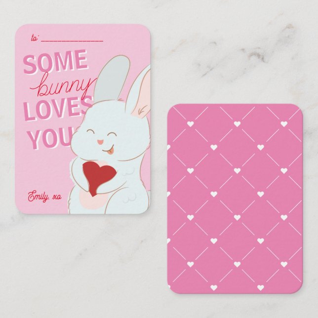 De Correspondance Classe Saint Valentin Bunny aime ta carte (Devant / Derrière)