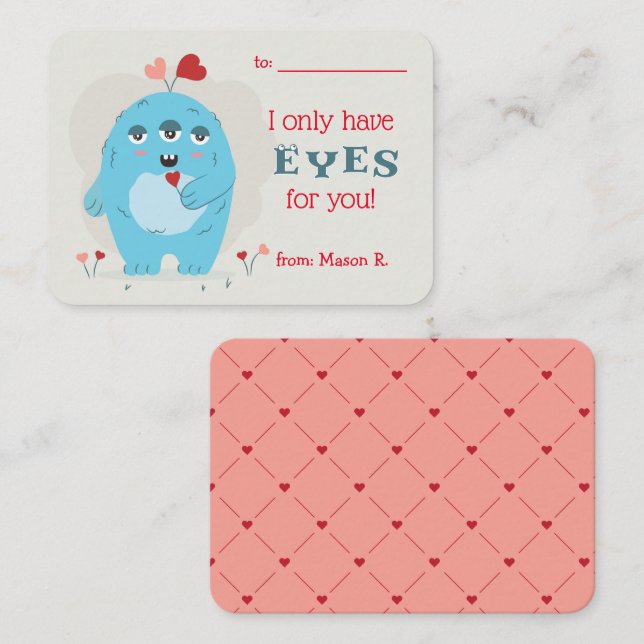 De Correspondance Classe Saint-Valentin pour la carte Monster (Devant / Derrière)