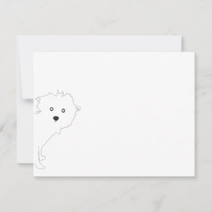 De Correspondance Cute Peeeeup blanc Carte pour notes plat