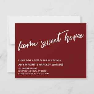 De Correspondance Décontracté Home Sweet Home Nouvelle adresse Carte