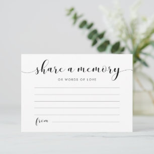 De Correspondance Élégant noir et blanc Partager une carte mémoire
