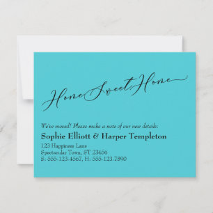 De Correspondance Elégant Turquoise Home Sweet Home Nouvelle carte d