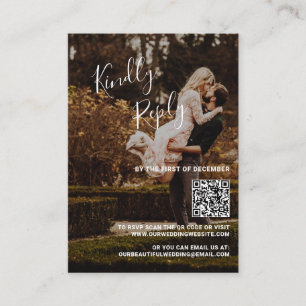 De Correspondance Elégante photo QR Code Mariage Mini carte RSVP