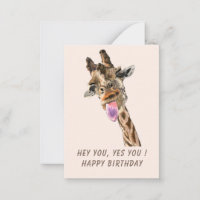Funny Giraffe Carte d'anniversaire