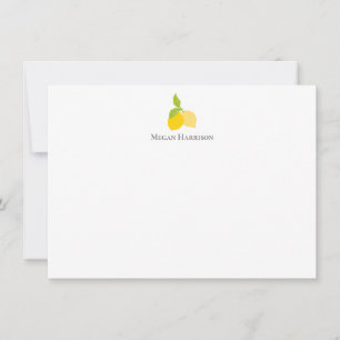 De Correspondance Icône Lumineuse Citron Jaune Carte Flat Note