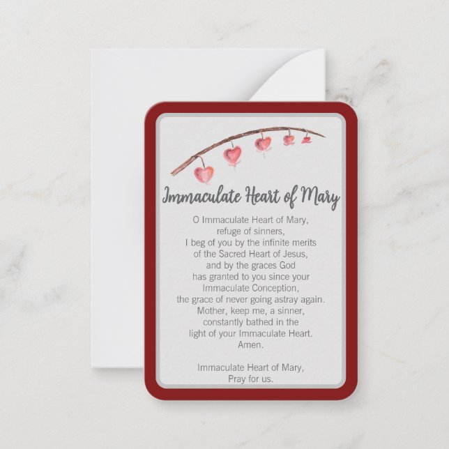 De Correspondance "Je vous ai prié aujourd'hui" Immaculé Carte pour  (Devant)