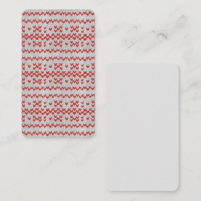 De Correspondance KNIT NORDIQUE ROUGE 3,5x2 Carte plate / Verticale (Devant / Derrière)