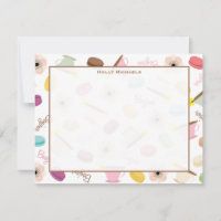 Macarons français Anémie & Teups Carte pour notes