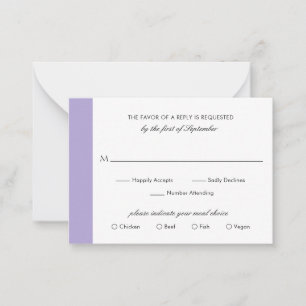 De Correspondance Mini carte RSVP Mariage violet Lavande numérique
