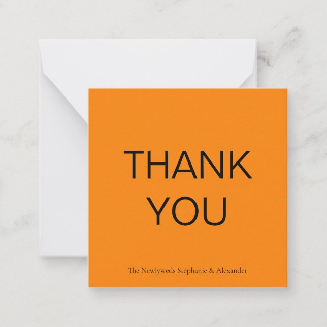 De Correspondance Mini carte simple Merci orange d'automne Carré (Devant)