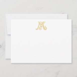 De Correspondance Monogramme KM carte pour notes ou Monogramme MK