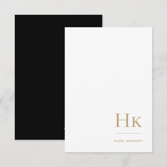 De Correspondance Monogramme Social Carte pour notes Professionnel B (Devant / Derrière)
