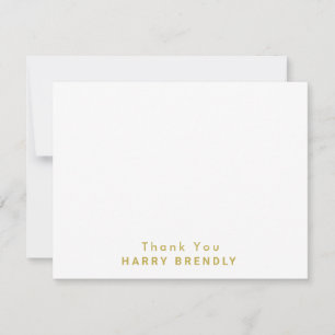 De Correspondance Nom du monogramme Merci Carte à note plate blanche