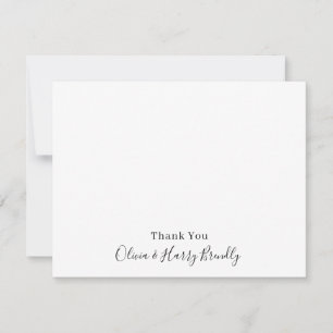 De Correspondance Nom du monogramme Merci Carte à note plate blanche