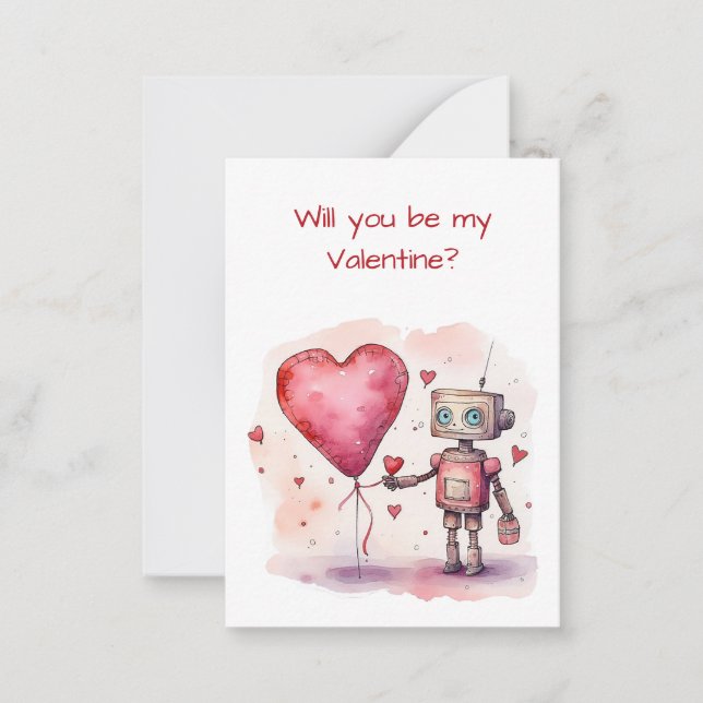 De Correspondance Petit Robot Valentine's Day pour les enfants Carte (Devant)
