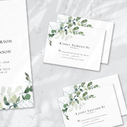 De Correspondance Petite Eucalyptus Greenery Wedding Carte RSVP
