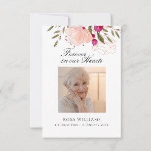 De Correspondance Pink Floral Pour Toujours Dans Notre Coeur Carte D