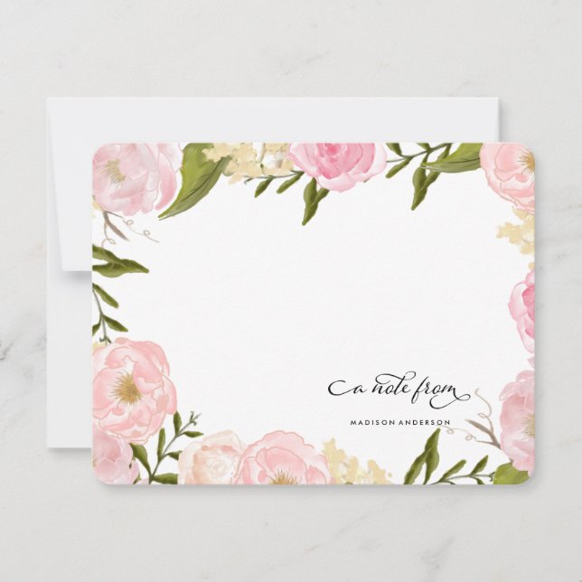 De Correspondance ROMANCE FLORALE Carte pour notes personnalisé (Devant)