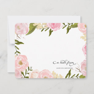 De Correspondance ROMANCE FLORALE Carte pour notes personnalisé