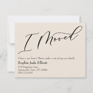 De Correspondance Simple Elegance Cream I Moved Nouvelle carte d'adr
