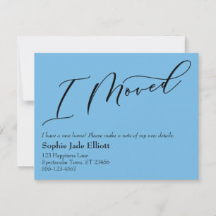 De Correspondance Simple Elegant Blue I Moved Nouvelle carte d'adres