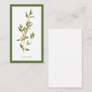 De Correspondance THYME FRAIS 3,5x2 Carte à plat vide / Vert