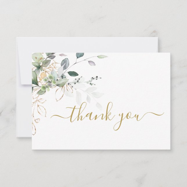De Correspondance Vert eucalyptus simple merci Note Carte (Devant)
