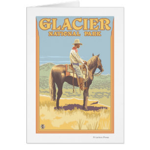 De cowboy parc national de glacier à cheval -,
