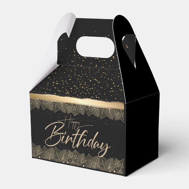 de Cumple con hojas Favor Box (Front Side)