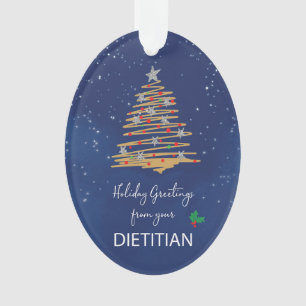 De Dietitian Christmas Tree on Navy personnalisabl