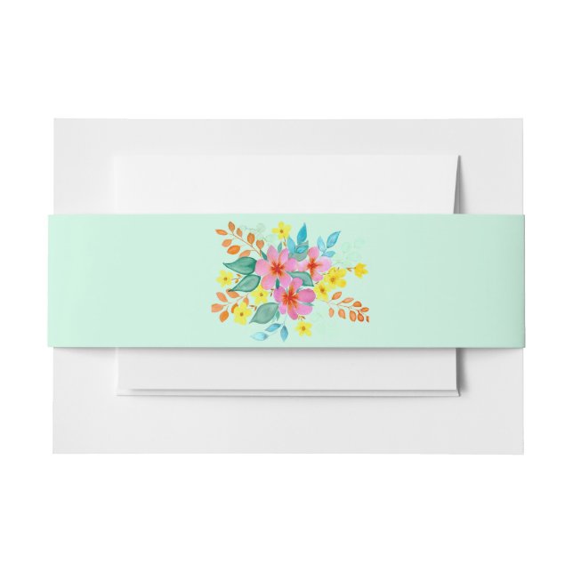 De Faire-part Invitation Spritz Florale Bandeau Ventre (Devant Example)