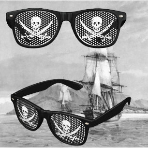 De Fête Retro Crâne pirate et lunettes croisées