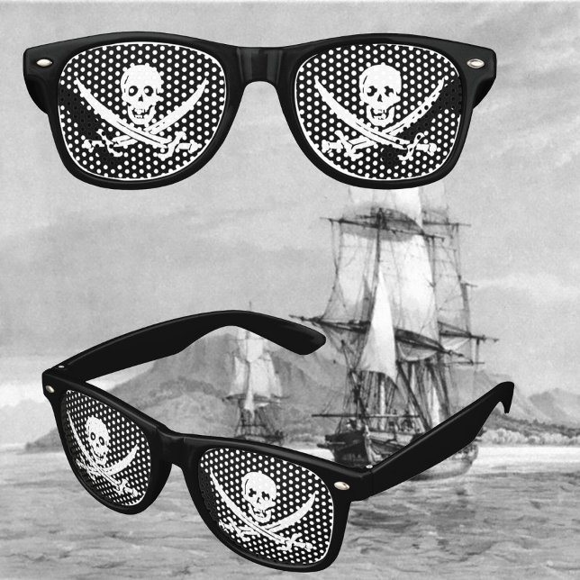 De Fête Retro Crâne pirate et lunettes croisées (pirate party )