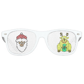 De Fête Retro Lunettes d'yeux du Père Noël Reindeer