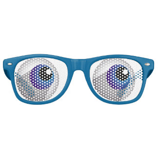 De Fête Retro Lunettes Yeux Bleus