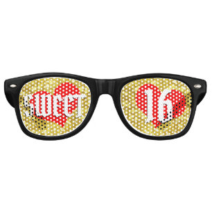 De Fête Retro SWEET 16 Coeur rétro Shades / Fun Party Lunettes d