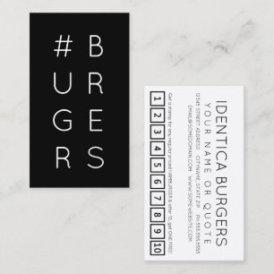 De Fidélité Carte punch #BURGERS hashtag loyalty