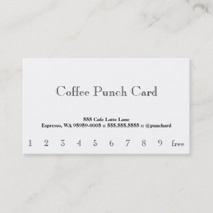 De Fidélité Carte Punch Café