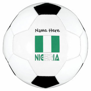 De Foot Nigeria et drapeau nigérian avec votre nom ballon 