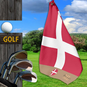 De Golf Drapeau danois & Danemark, monogrammed / serviette