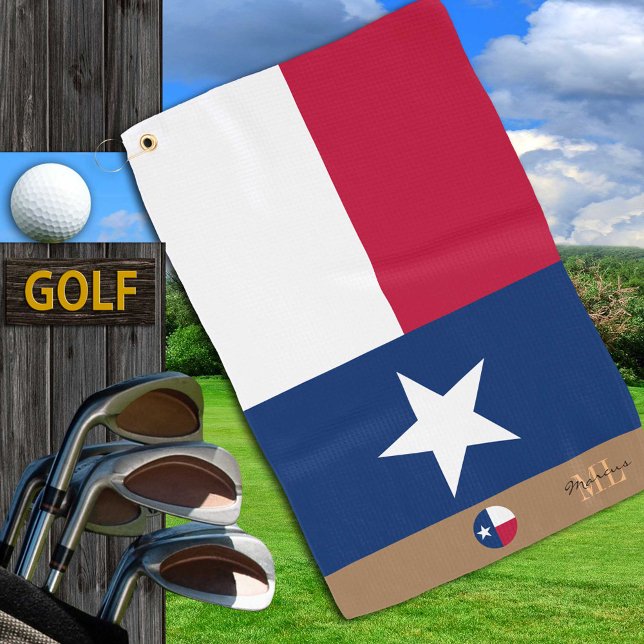 De Golf Drapeau du Texas & monogrammed Texas / serviette d (Créateur téléchargé)