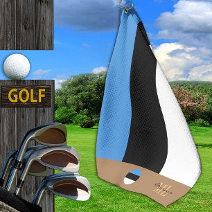 De Golf Drapeau estonien & Estonie monogrammed / serviette