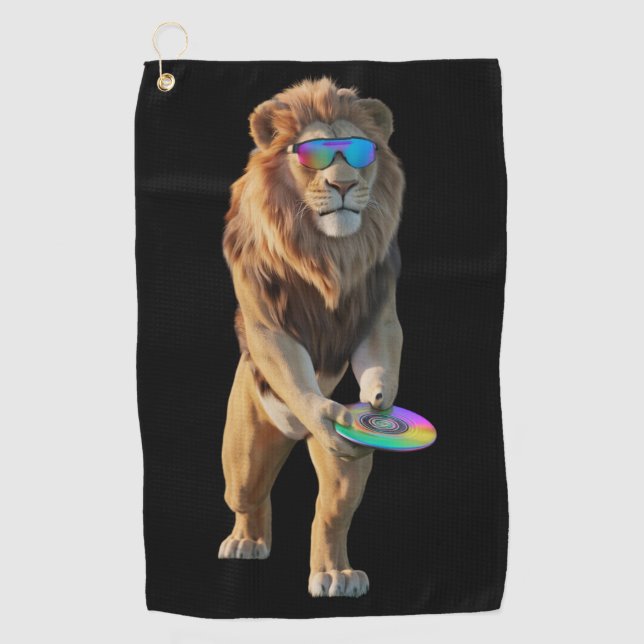 De Golf Serviette Lion Disk Golfer (Devant)