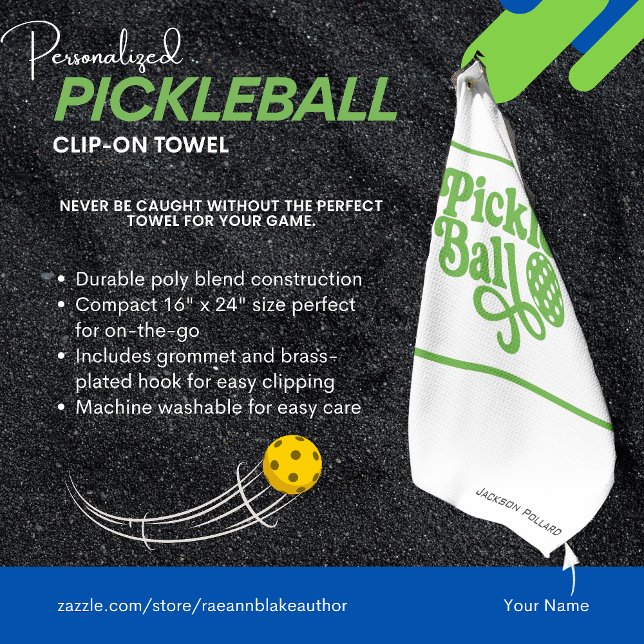 De Golf Serviette personnalisée à clip pour Pickleball (Créateur téléchargé)