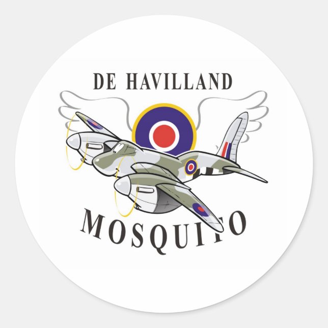 de havilland mosquito classic round sticker (Front)
