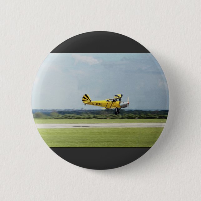 De Havilland Tiger Moth 2 Inch Round Button (Front)